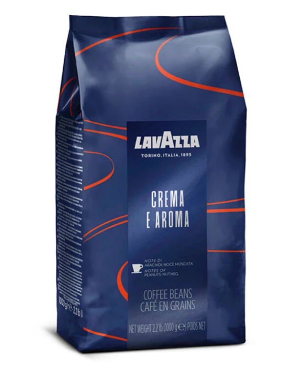 kawa ziarnista Lavazza Crema e Aroma Espresso Blue, mieszanka ziaren Arabica (40%) i Robusta, średnio palona, wyrazista w smaku, opakowanie 1kg