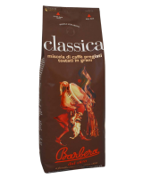 kawa ziarnista Barbera Classica, mieszanka ziaren Arabica (60%) i Robusta, ciemno palona, intensywna w smaku, opakowanie 1kg