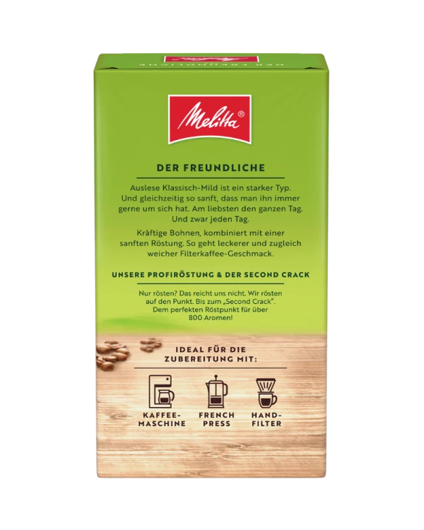 Melitta Auslese Klassisch Mild 0,5 kg mielona - tył