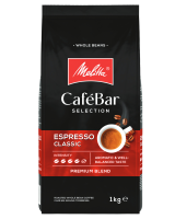 kawa ziarnista Melitta CafeBar Espresso Classic, 100% ziaren Arabica, ciemno palona, wyrazista w smaku, opakowanie 1kg