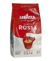 kawa ziarnista Lavazza Qualita Rossa, mieszanka ziaren Arabica (40%) i Robusta, średnio palona, słodka i łagodna w smaku, opakowanie 1kg