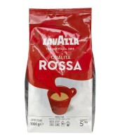 kawa ziarnista Lavazza Qualita Rossa, mieszanka ziaren Arabica (40%) i Robusta, średnio palona, słodka i łagodna w smaku, opakowanie 1kg