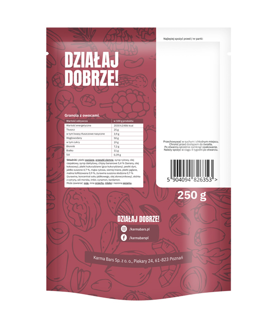 granola KarmaBars Owocowa 250g