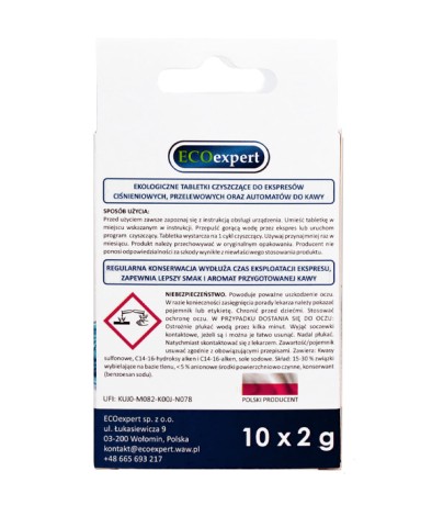 Przejdź do produktu ECOexpert tabletki do czyszczenia ekspresu 10 x 2g