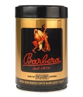 kawa ziarnista Barbera Classica, mieszanka ziaren Arabica (60%) i Robusta, średnio palona, intensywna w smaku, opakowanie 0,25 kg