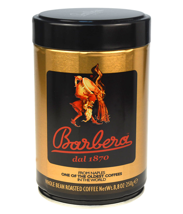 kawa ziarnista Barbera Classica, mieszanka ziaren Arabica (60%) i Robusta, średnio palona, intensywna w smaku, opakowanie 0,25 kg