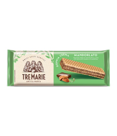 Przejdź do produktu Wafle z nadzieniem czekoladowo-migdałowym TRE MARIE 140g  