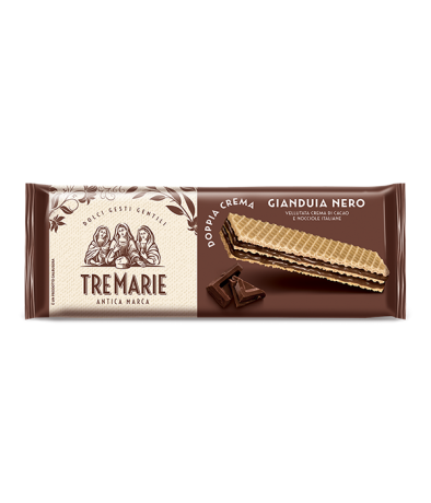 Przejdź do produktu Wafle z nadzieniem kakaowo-orzechowym TRE MARIE 140g   