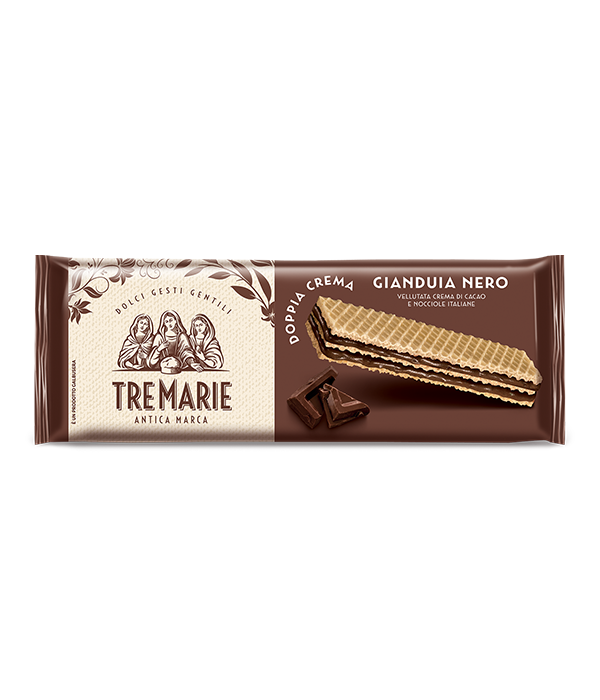 Wafle z nadzieniem kakaowo-orzechowym TRE MARIE 140g.png