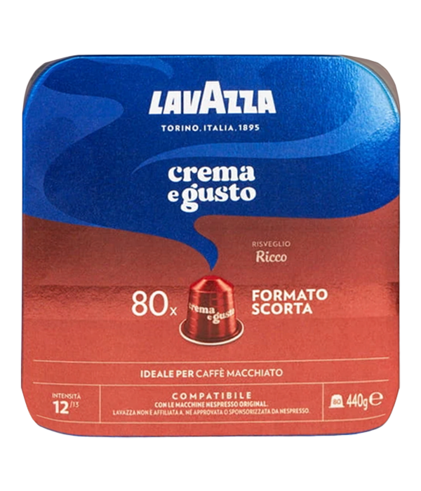 Lavazza Nespresso Crema e Gusto Ricco 80 kapsułek-przod.png