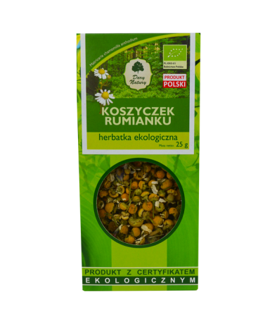 Przejdź do produktu Dary Natury herbatka koszyczek rumianku 25 g BIO