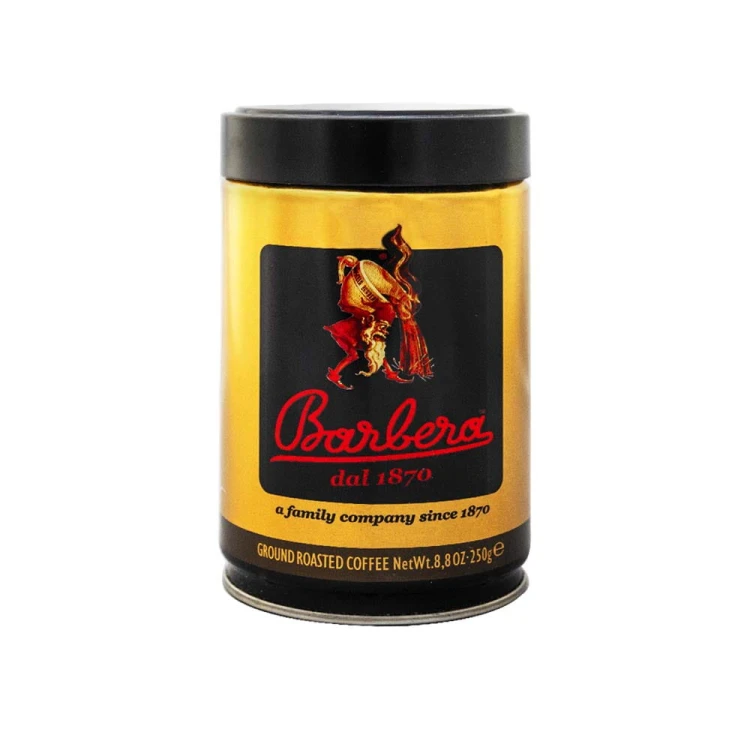 kawa mielona Barbera Classica, mieszanka ziaren Arabica (60%) i Robusta, średnio palona, intensywna w smaku, opakowanie 0,25 kg