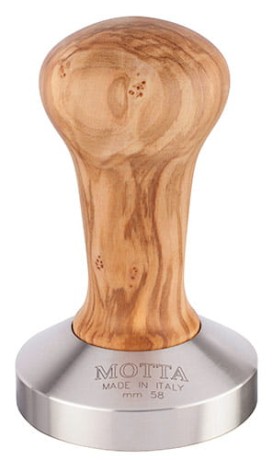 Przejdź do produktu Motta tamper stal. z drewnianą rączką 58 mm płaski Olive Wood